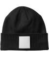 BB337R B337R Beechfield Appliqué Patch Beanie Black / White colour image